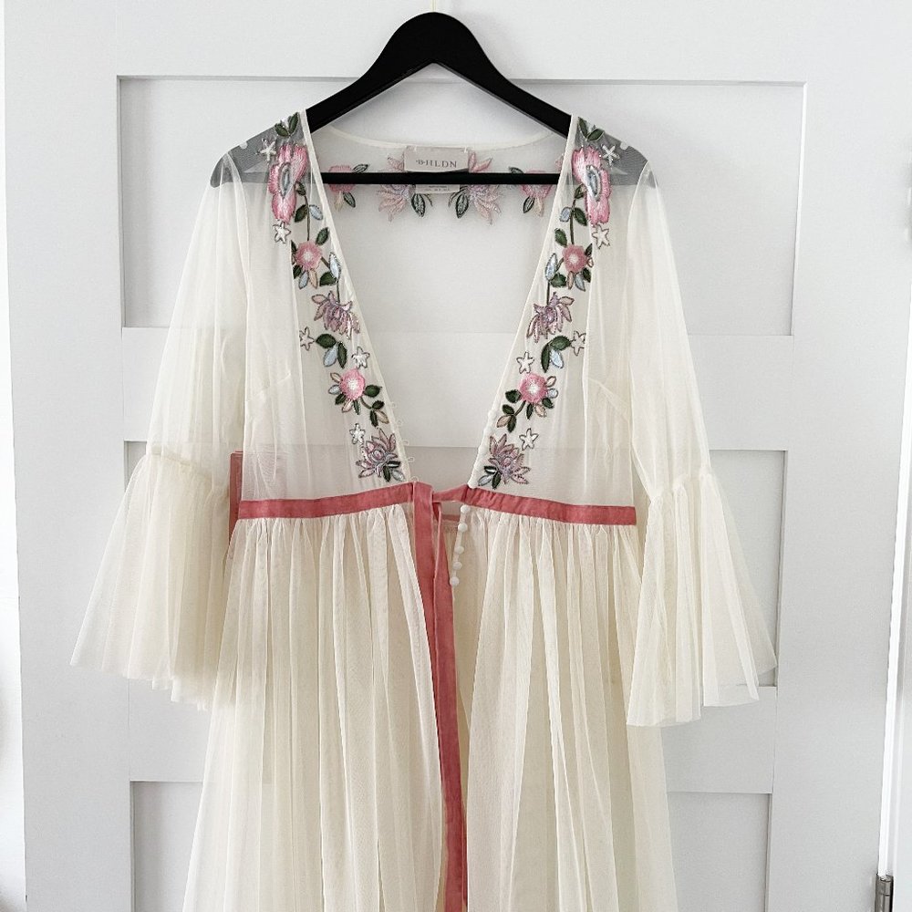 SHEER BEADED ROBE / KIMONO